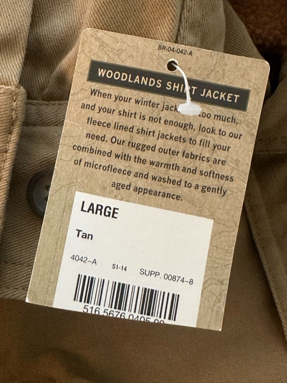 St. Johns Bay Canvas Work Shirt Jacket in Khaki NWT Mens XL #outdoors #work - Picture 5 of 9